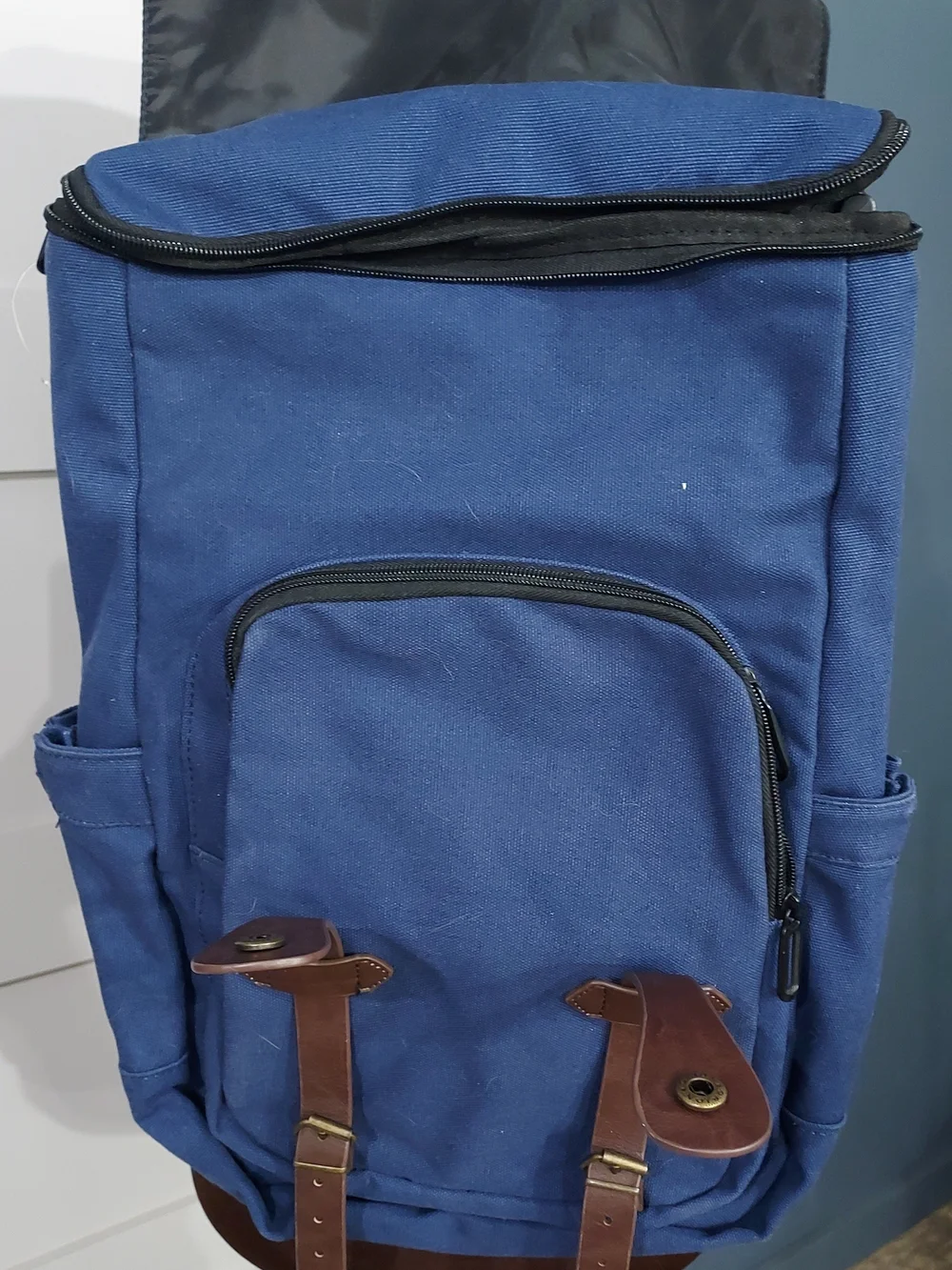Weatherproof Vintage Blue Canvas Messenger Backpack